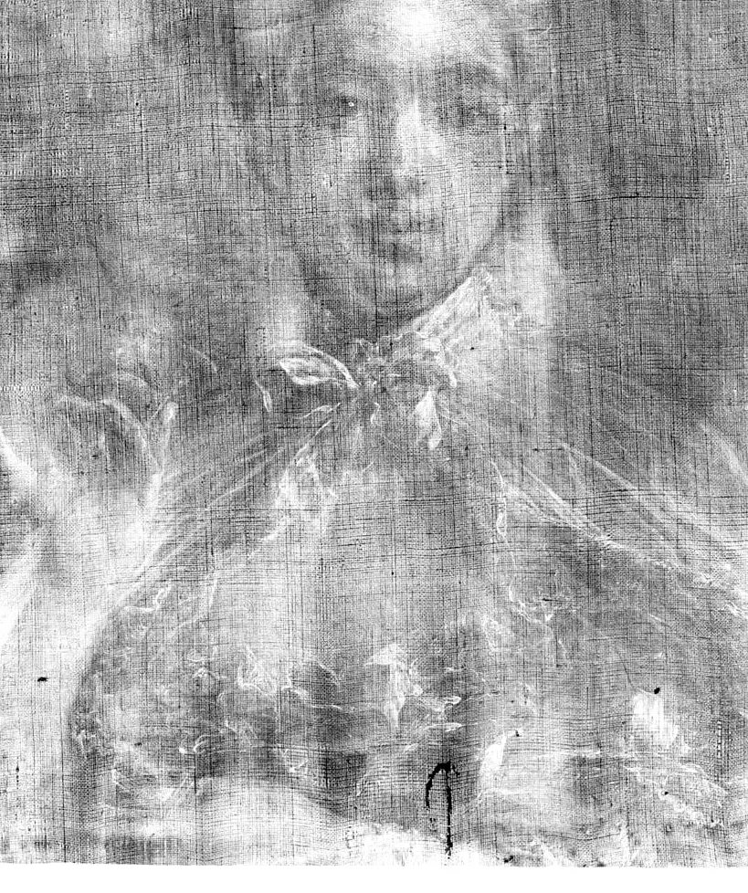 X-radiograph of François Boucher's Madame de Pompadour at Her Toilette, c. 1750